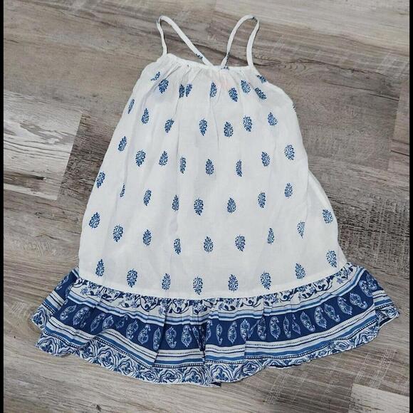 Girls Sunuva Dress 3-4 Blue White High Neck Sun Dress Bells Tassle - Picture 7 of 7